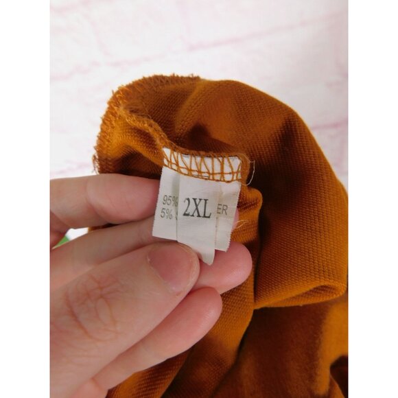 SALE Rust Orange 2XL Slouchy Pullover Top Tie Sleeve - Picture 9 of 11